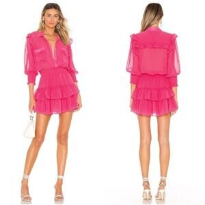 MISA LOS ANGELES Riona Fuchsia Mini Dress
